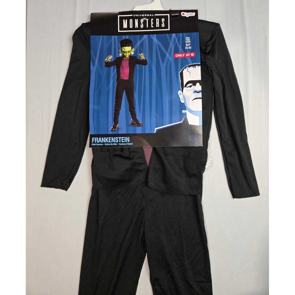 Disguise Universal Monsters Frankenstein Kids Costume Size S 4-6 Black Jumpsuit